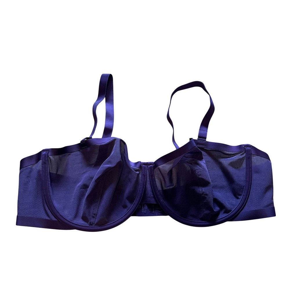 CUUP‎ The Balconette Purple Sheer Power Mesh Underwire Bra 44C